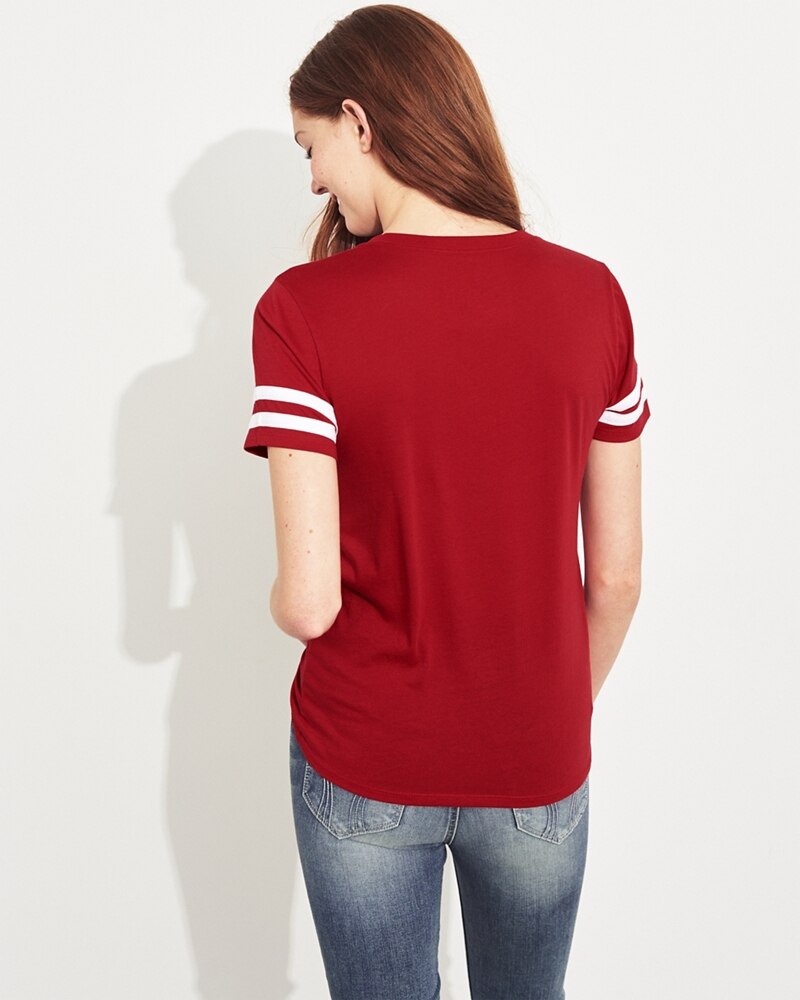 Hình Áo thun nữ Hollister HCO-NT38 Sleeve-Stripe Logo Graphic Tee