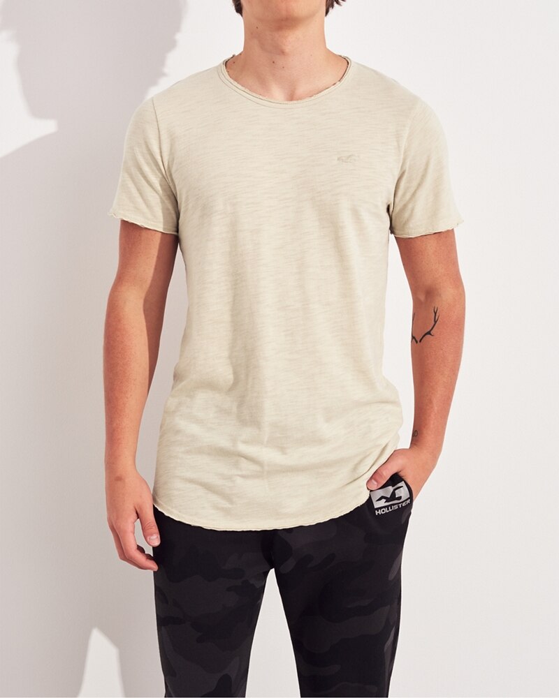 Hình Áo thun nam Hollister HCO-T153 Curved Hem T-Shirt Cream