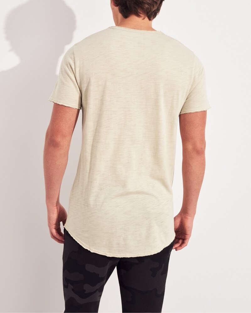 Hình Áo thun nam Hollister HCO-T153 Curved Hem T-Shirt Cream