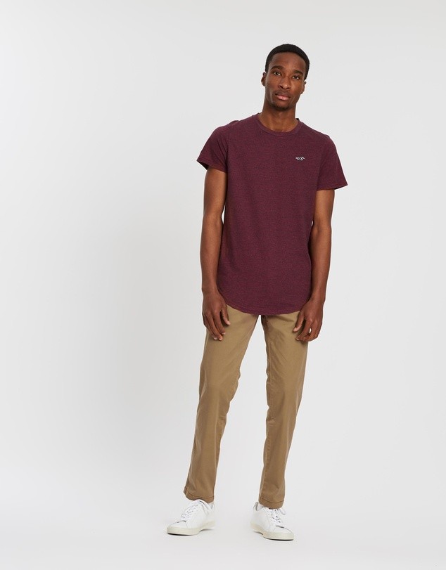 Hình Áo thun nam Hollister HCO-T154 Curved Hem Tee Burgundy