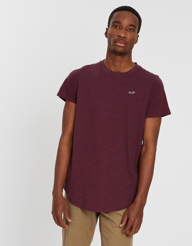 Hình Áo thun nam Hollister HCO-T154 Curved Hem Tee Burgundy