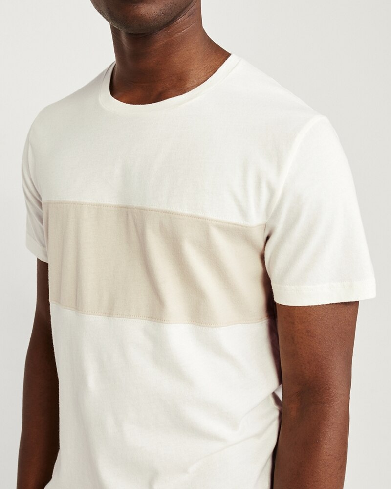 Hình Áo thun nam Abercrombie & Fitch AF-T288 Colorblock Tee Cream