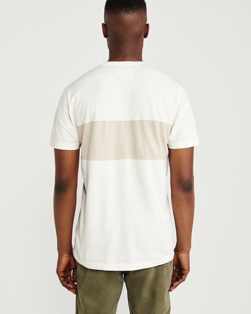 Hình Áo thun nam Abercrombie & Fitch AF-T288 Colorblock Tee Cream