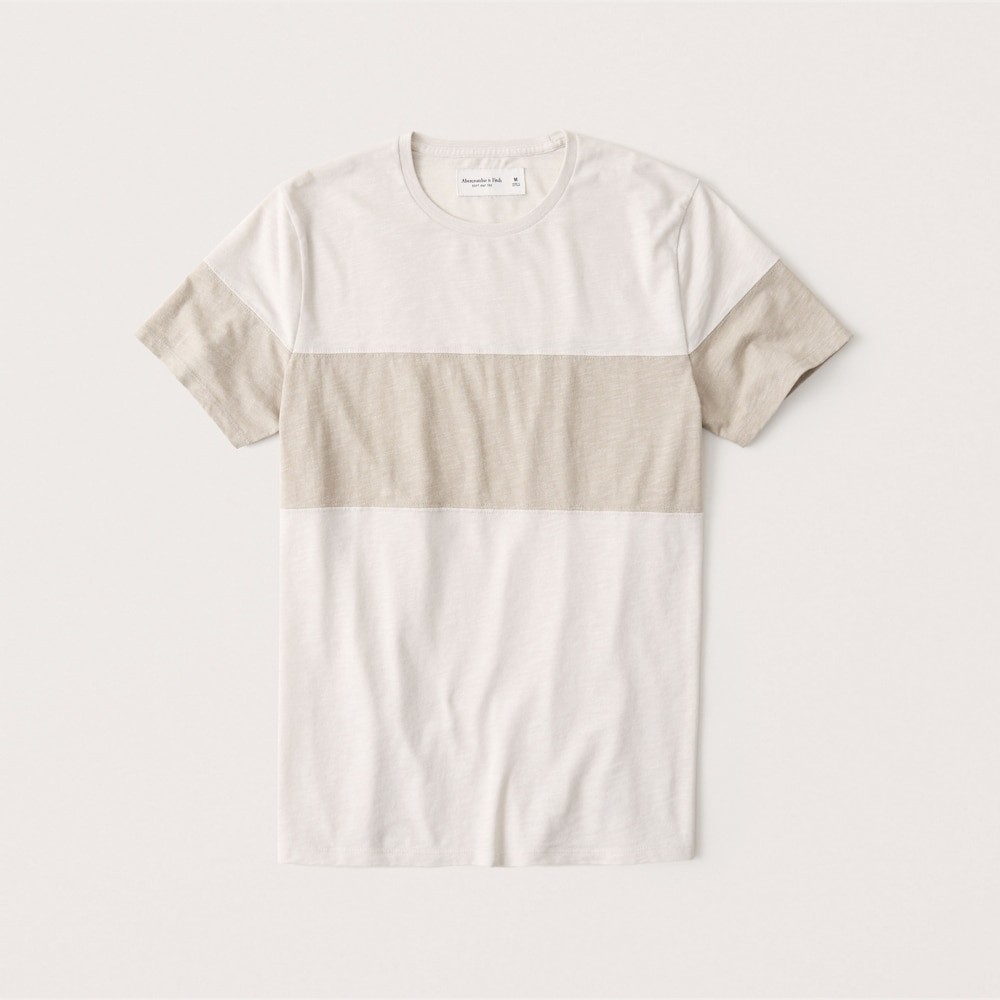 Hình Áo thun nam Abercrombie & Fitch AF-T288 Colorblock Tee Cream