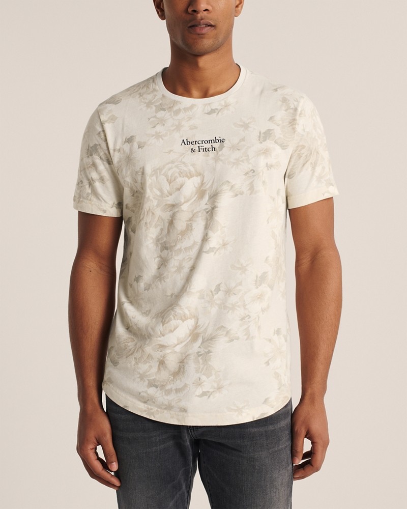 Hình Áo thun nam Abercrombie & Fitch AF-T291 Curved Hem Logo Tee
