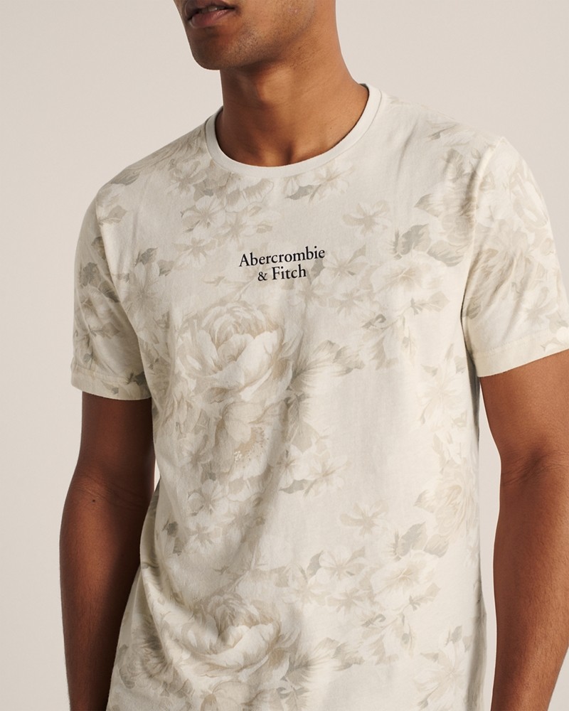 Hình Áo thun nam Abercrombie & Fitch AF-T291 Curved Hem Logo Tee