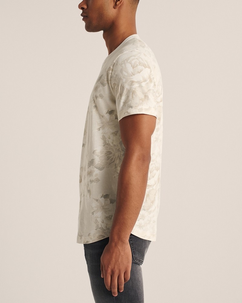 Hình Áo thun nam Abercrombie & Fitch AF-T291 Curved Hem Logo Tee