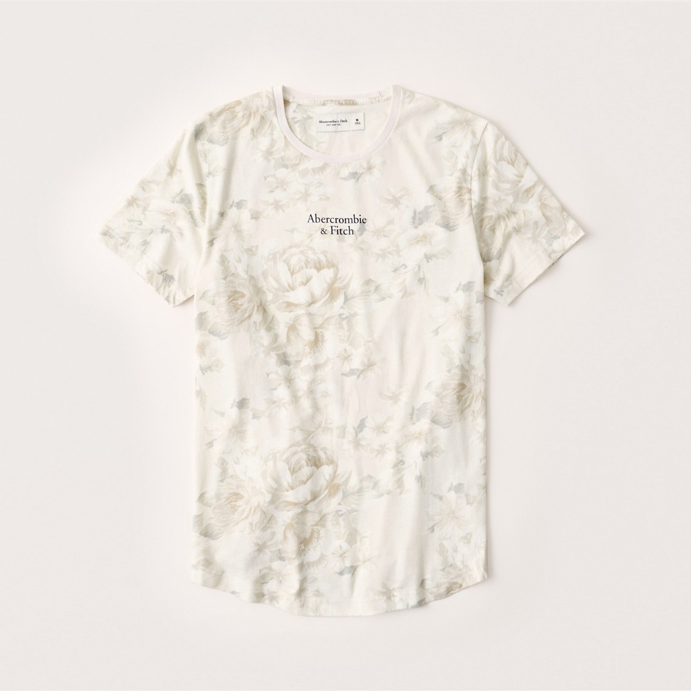 Hình Áo thun nam Abercrombie & Fitch AF-T291 Curved Hem Logo Tee