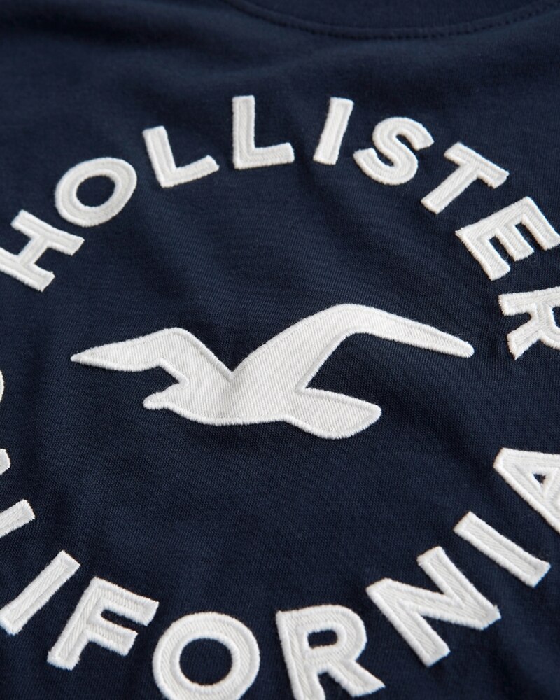 Hình Áo thun nữ Hollister HCO-NT41 Applique Logo Graphic Tee Navy
