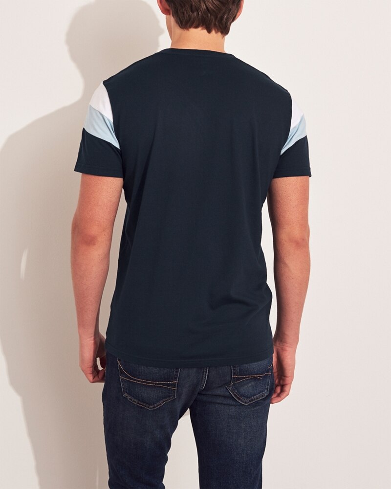 Hình Áo thun nam Hollister HCO-T163 Colorblock Crewneck T-Shirt Navy