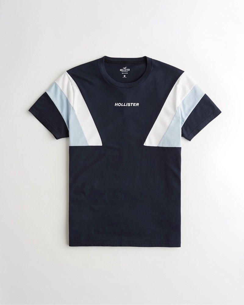 Hình Áo thun nam Hollister HCO-T163 Colorblock Crewneck T-Shirt Navy