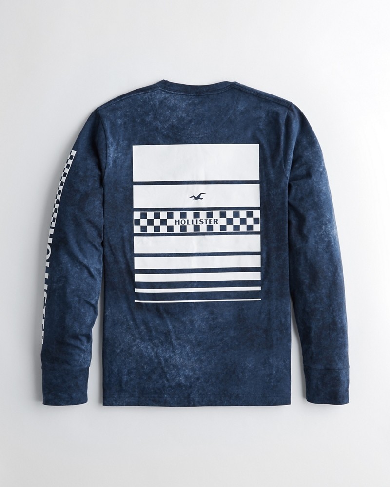 Hình Áo thun nam tay dài Hollister HCO-HL14 Checkerboard Print Graphic Tee