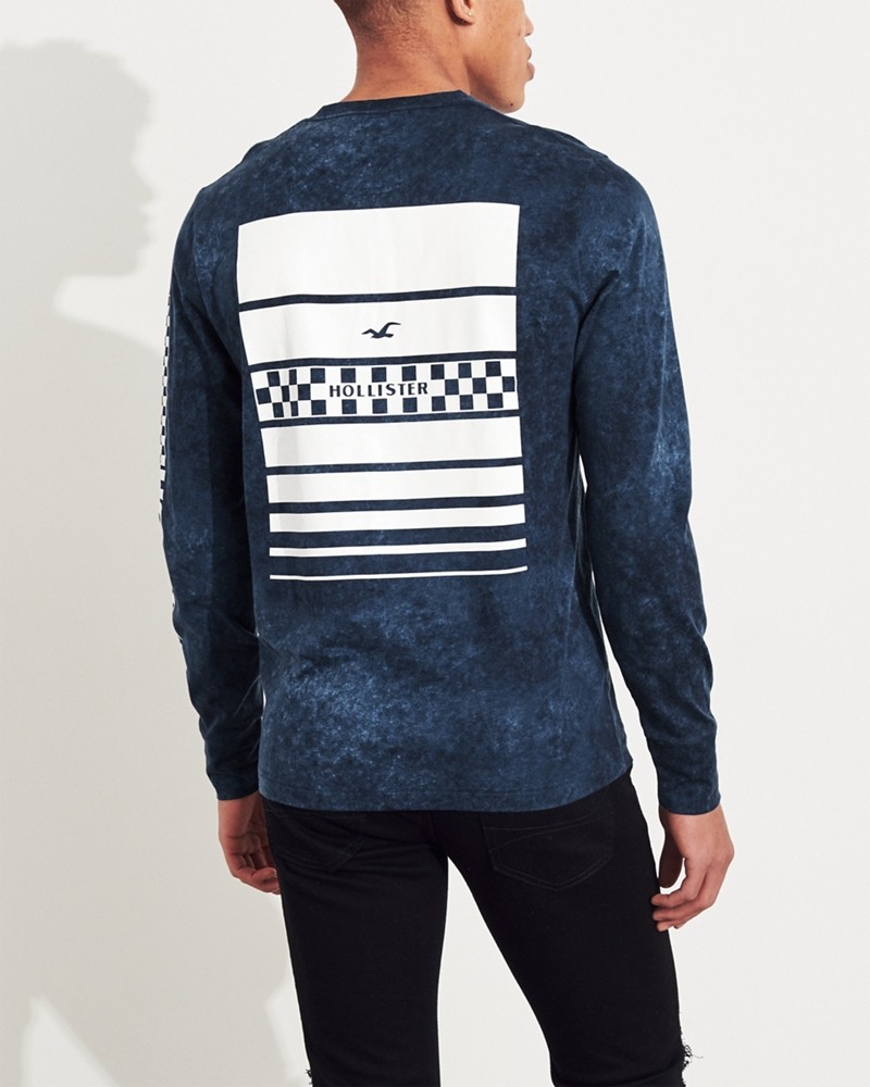 Hình Áo thun nam tay dài Hollister HCO-HL14 Checkerboard Print Graphic Tee