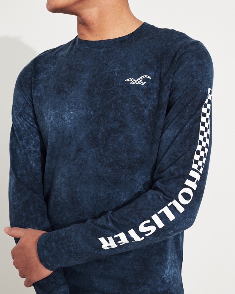 Hình Áo thun nam tay dài Hollister HCO-HL14 Checkerboard Print Graphic Tee
