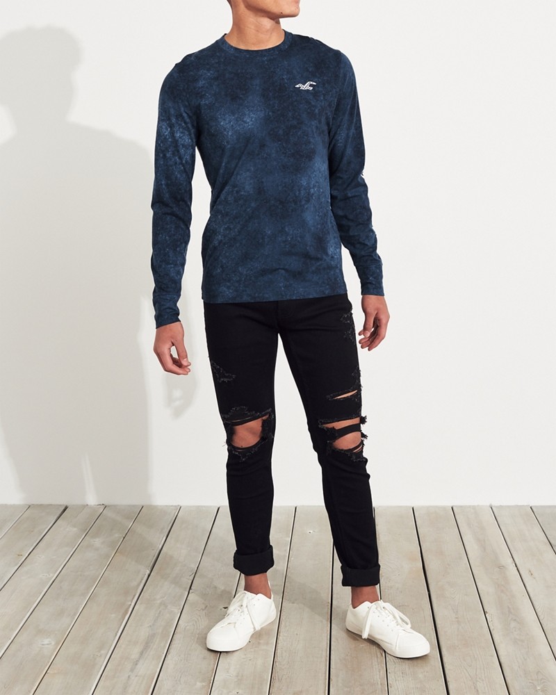 Hình Áo thun nam tay dài Hollister HCO-HL14 Checkerboard Print Graphic Tee