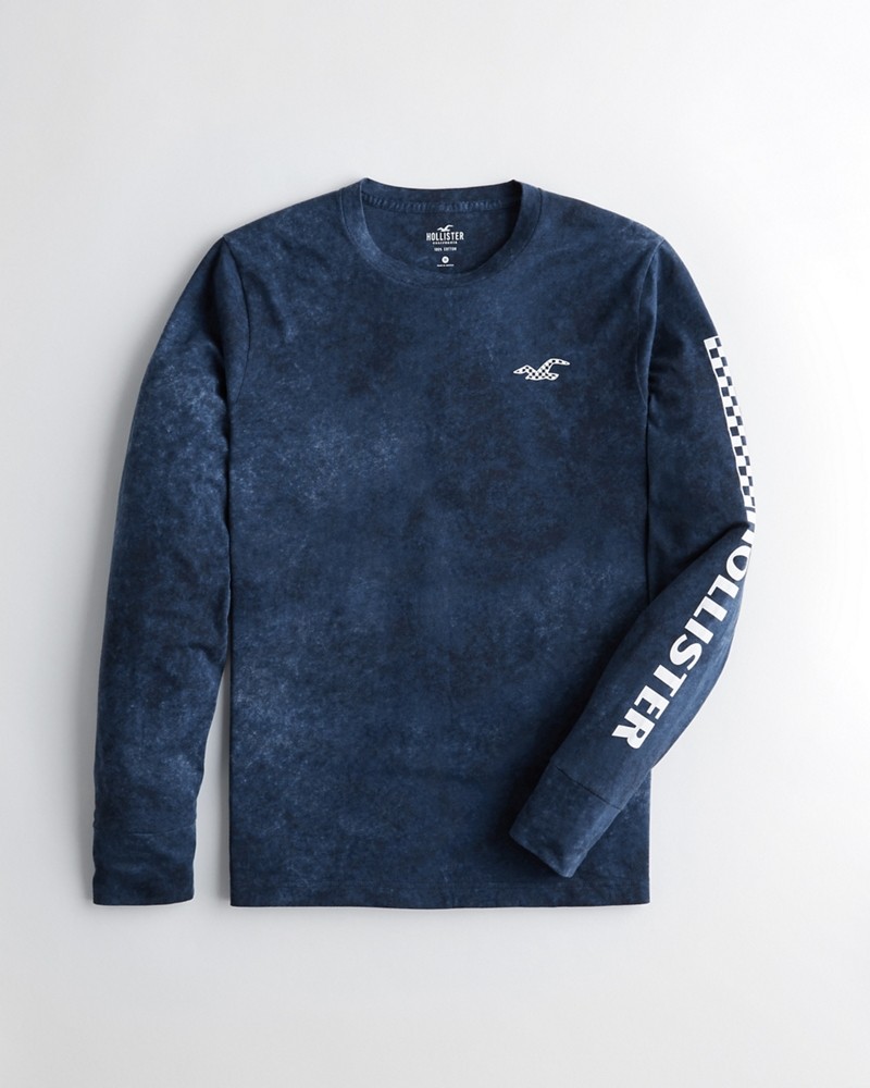 Hình Áo thun nam tay dài Hollister HCO-HL14 Checkerboard Print Graphic Tee