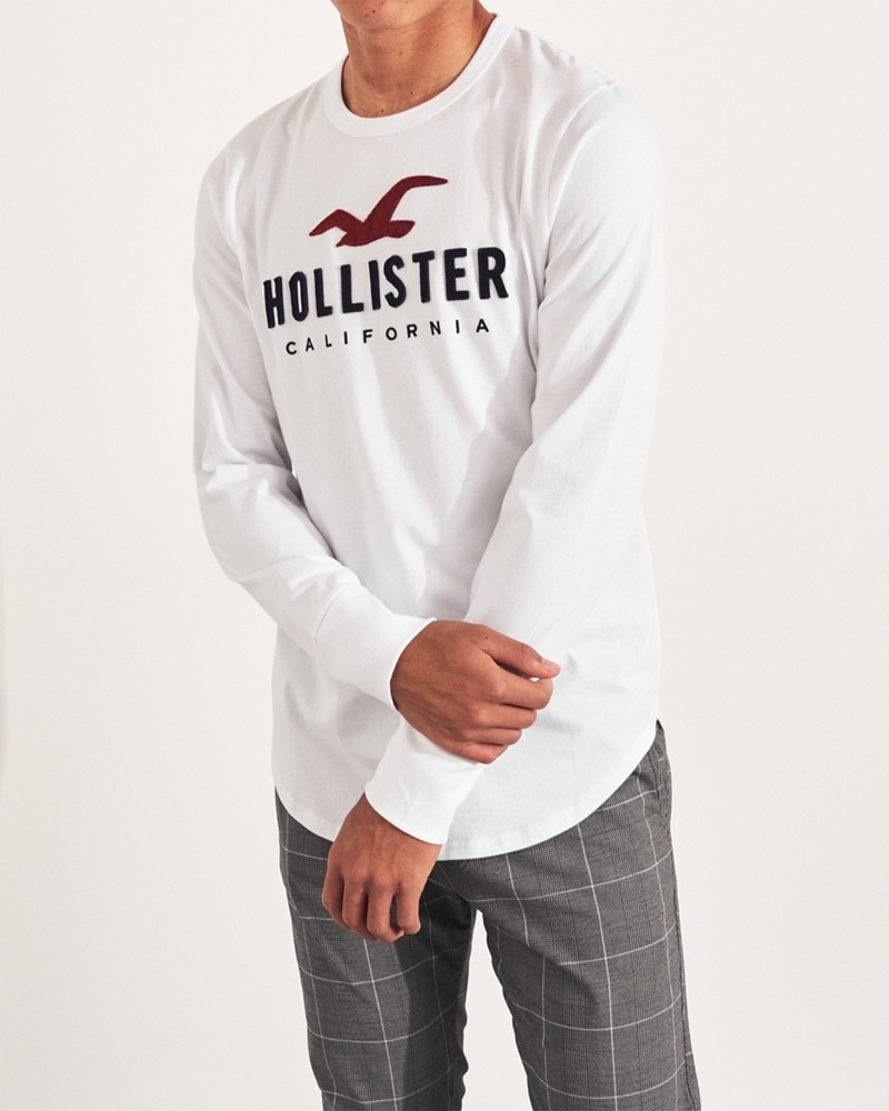 Hình Áo thun nam tay dài Hollister HCO-HL15 Applique Logo Graphic Tee