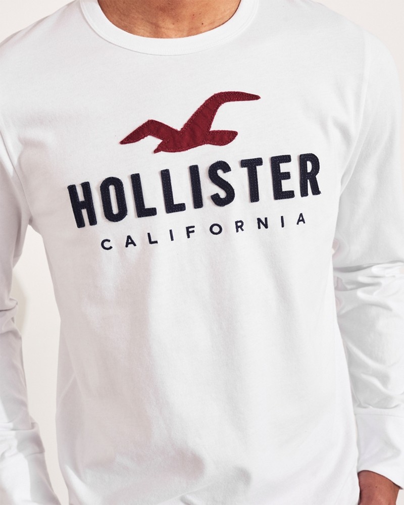 Hình Áo thun nam tay dài Hollister HCO-HL15 Applique Logo Graphic Tee