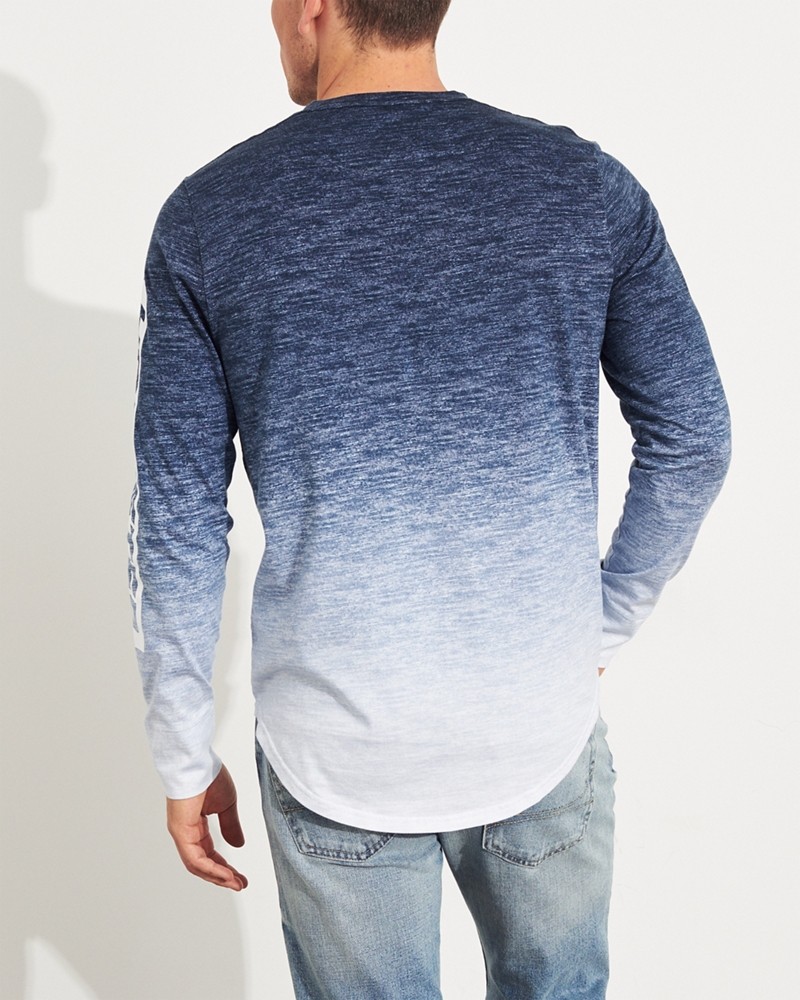 Hình Áo thun nam tay dài Hollister HCO-HL17 Ombré Print Logo Graphic Tee