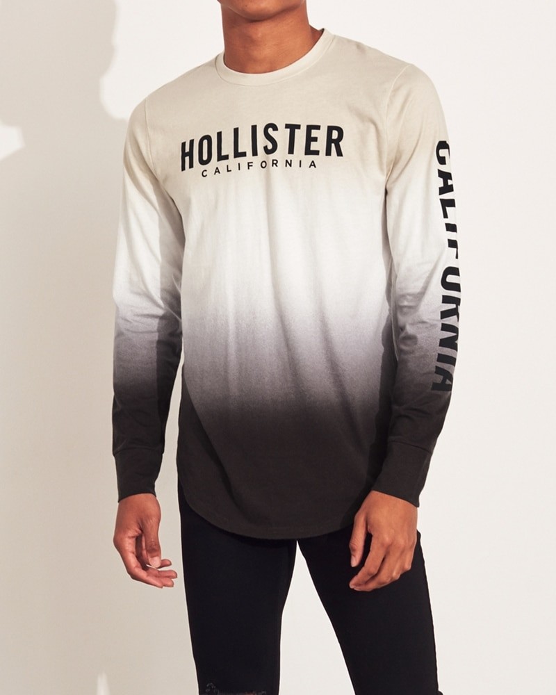 Hình Áo thun nam tay dài Hollister HCO-HL19 Ombré Print Logo Graphic Tee