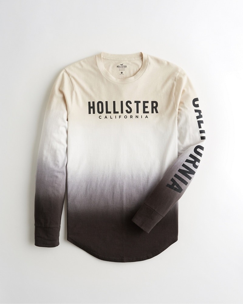Hình Áo thun nam tay dài Hollister HCO-HL19 Ombré Print Logo Graphic Tee