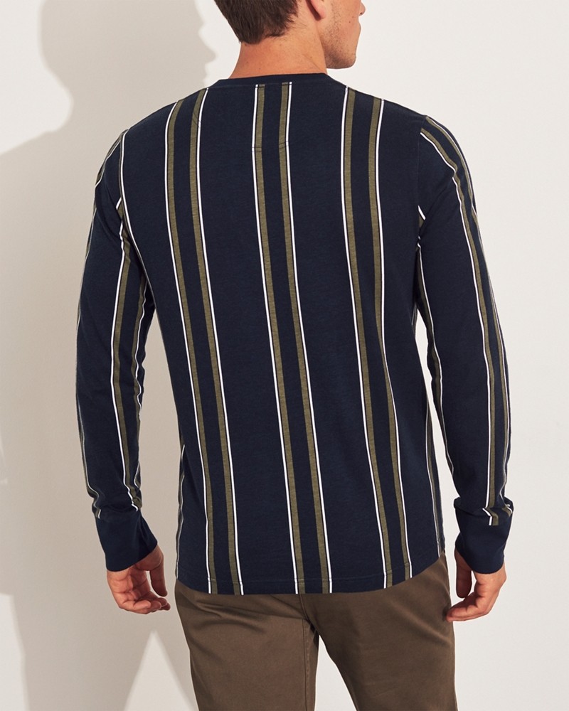 Hình Áo thun nam tay dài Hollister HCO-HL20 Stripe Logo Graphic Tee