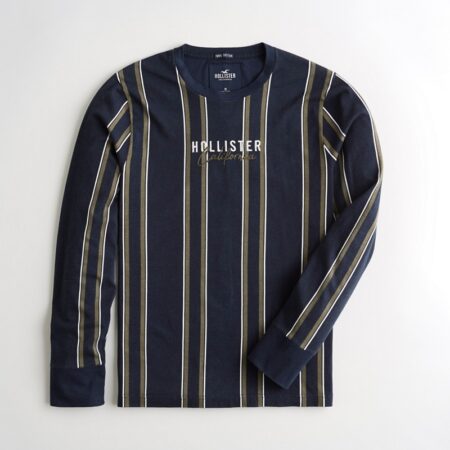 Hình Áo thun nam tay dài Hollister HCO-HL20 Stripe Logo Graphic Tee