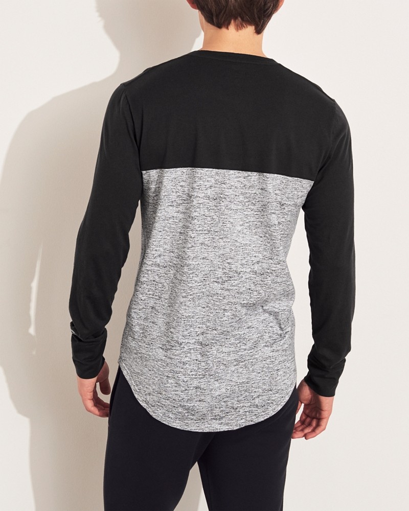 Hình Áo thun nam tay dài Hollister HCO-HL22 Colorblock Print Graphic Tee