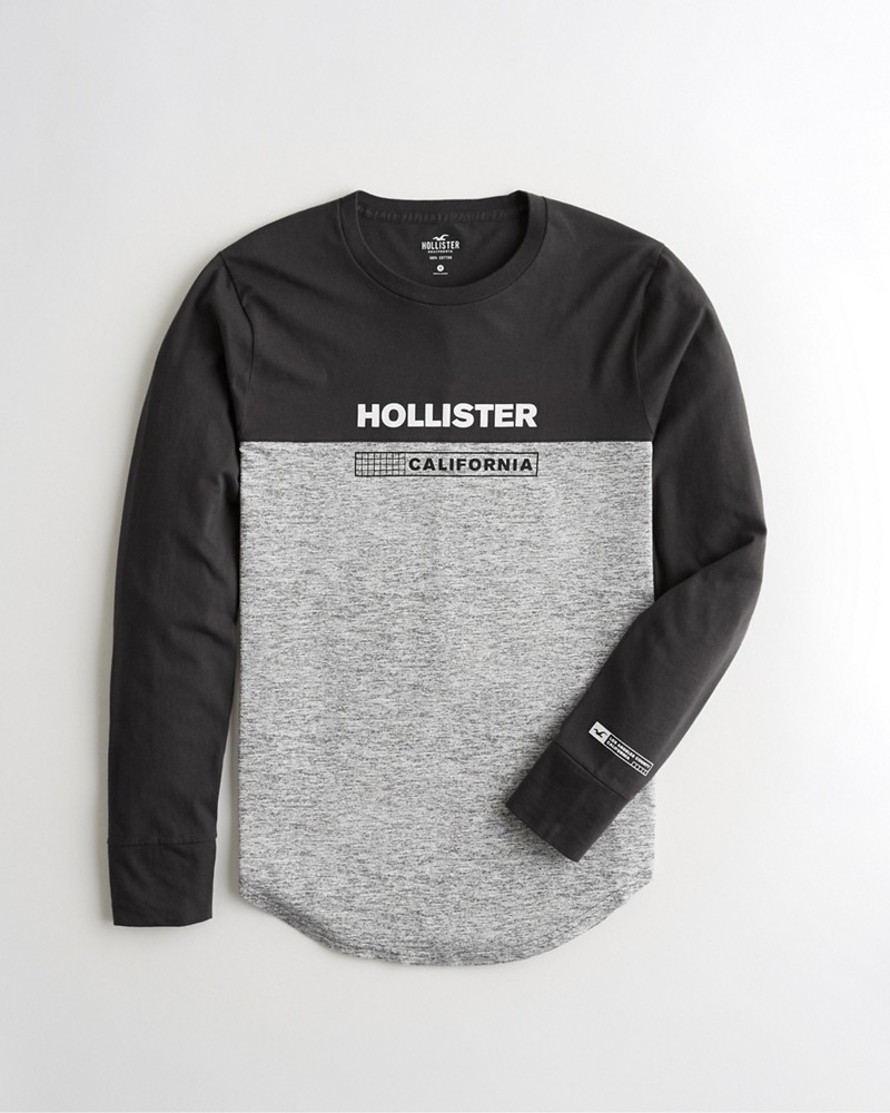 Hình Áo thun nam tay dài Hollister HCO-HL22 Colorblock Print Graphic Tee