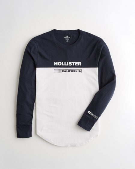 Hình Áo thun nam tay dài Hollister HCO-HL23 Colorblock Print Graphic Tee
