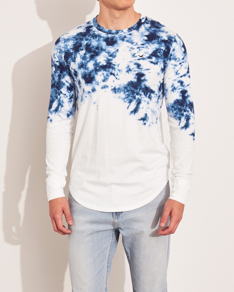 Hình Áo thun nam tay dài Hollister HCO-HL27 Tie-Dye Curved Hem T-Shirt