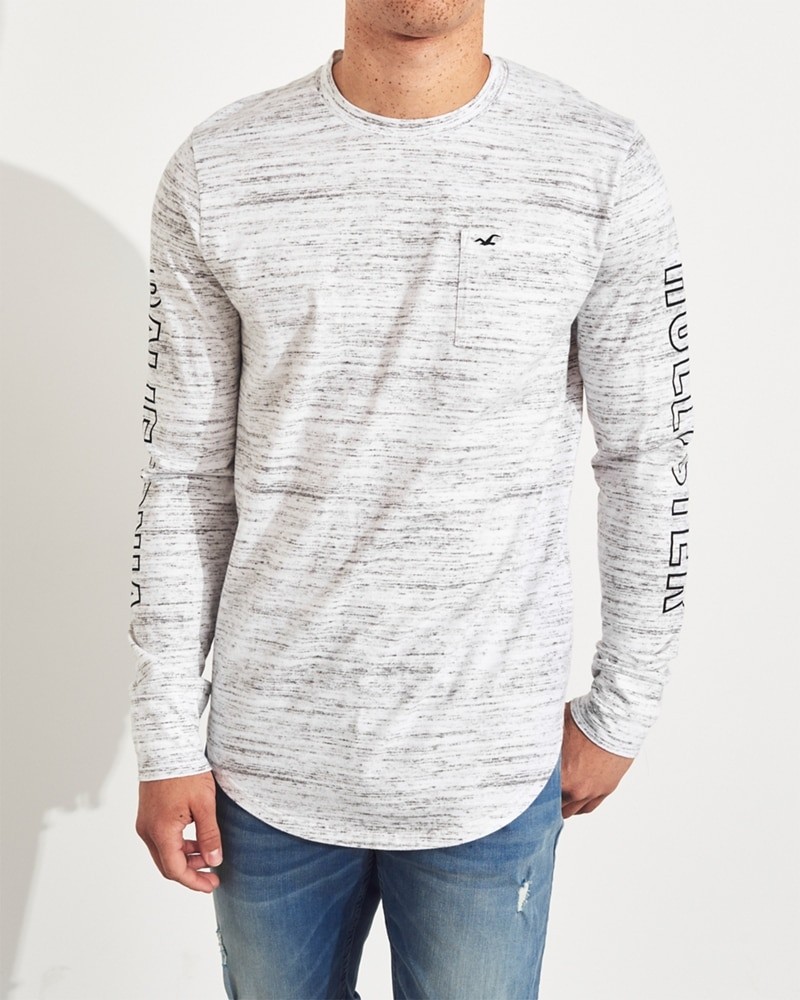 Hình Áo thun nam tay dài Hollister HCO-HL28 Textured Graphic Tee