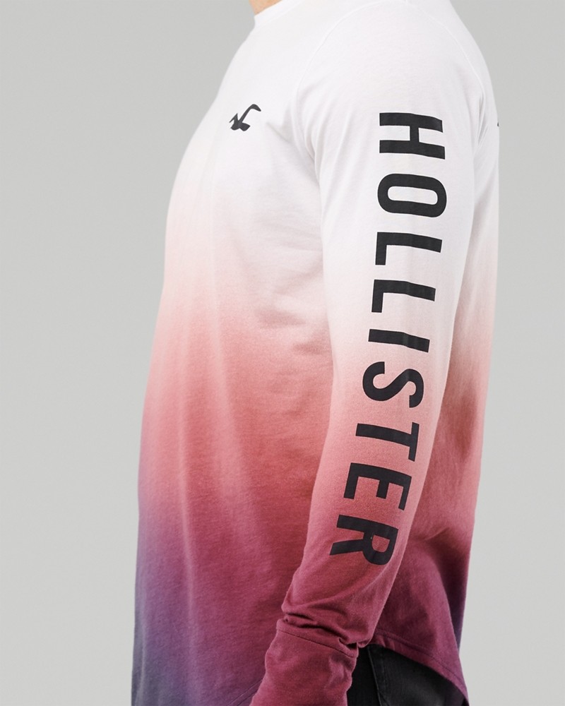 Hình Áo thun nam tay dài Hollister HCO-HL32 Ombré Logo Graphic Tee