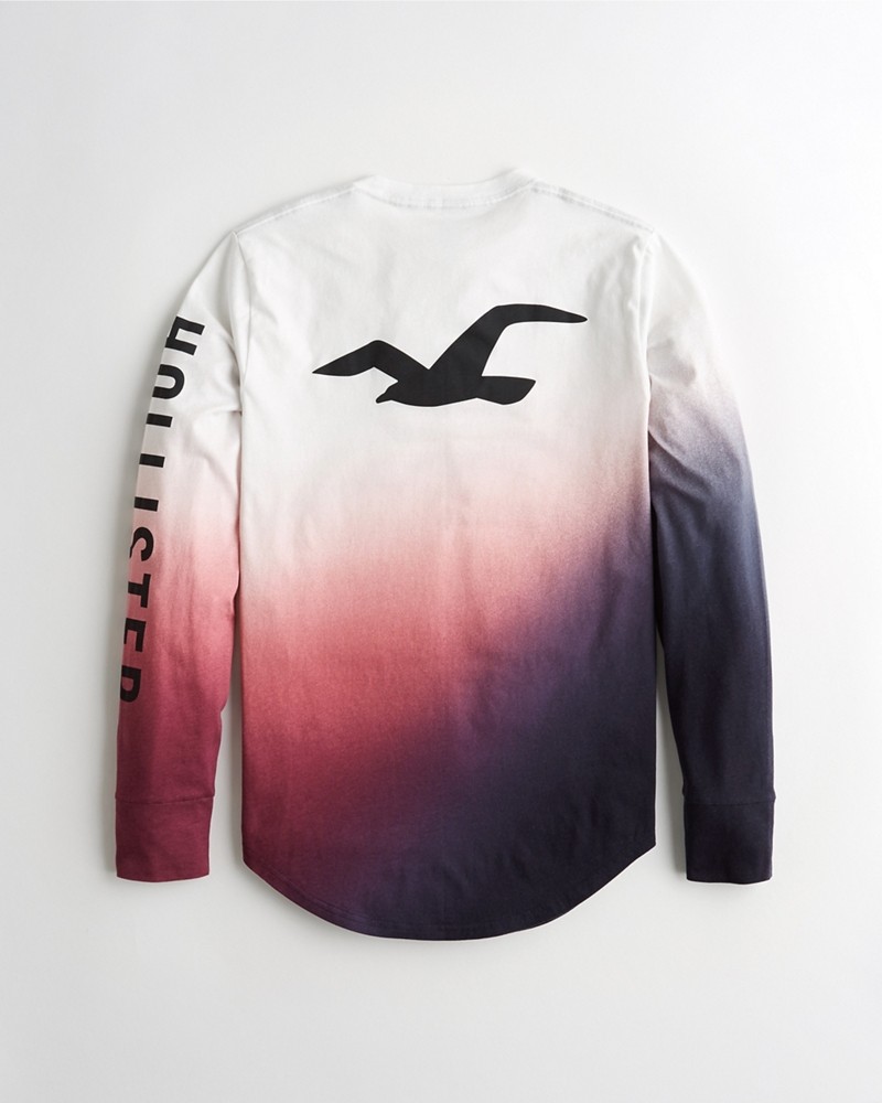 Hình Áo thun nam tay dài Hollister HCO-HL32 Ombré Logo Graphic Tee