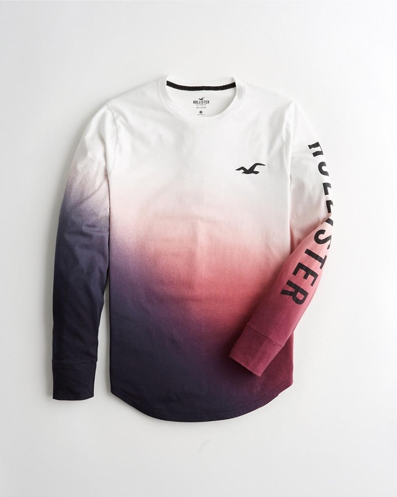 Hình Áo thun nam tay dài Hollister HCO-HL32 Ombré Logo Graphic Tee