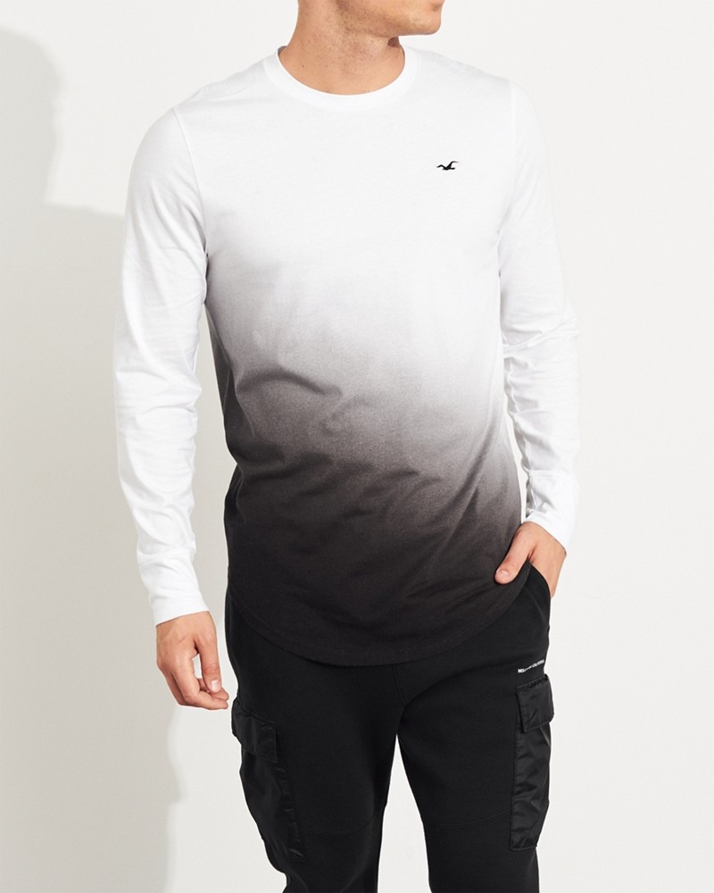 Hình Áo thun nam tay dài Hollister HCO-HL36 Ombré Curved Hem T-Shirt