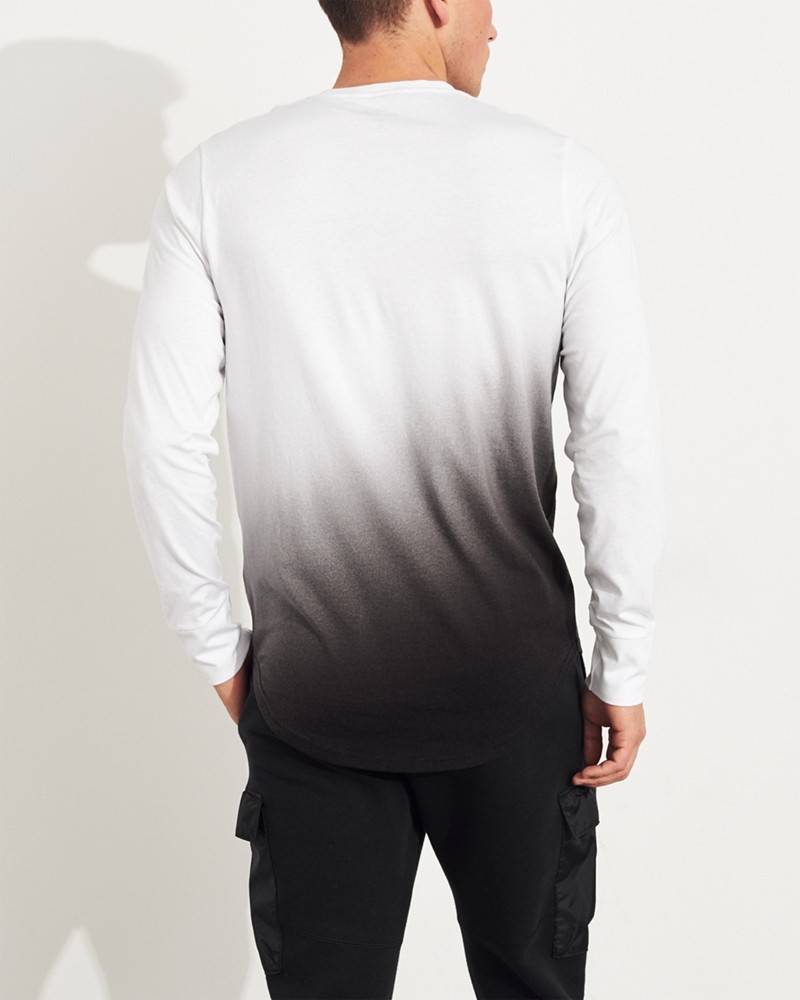 Hình Áo thun nam tay dài Hollister HCO-HL36 Ombré Curved Hem T-Shirt