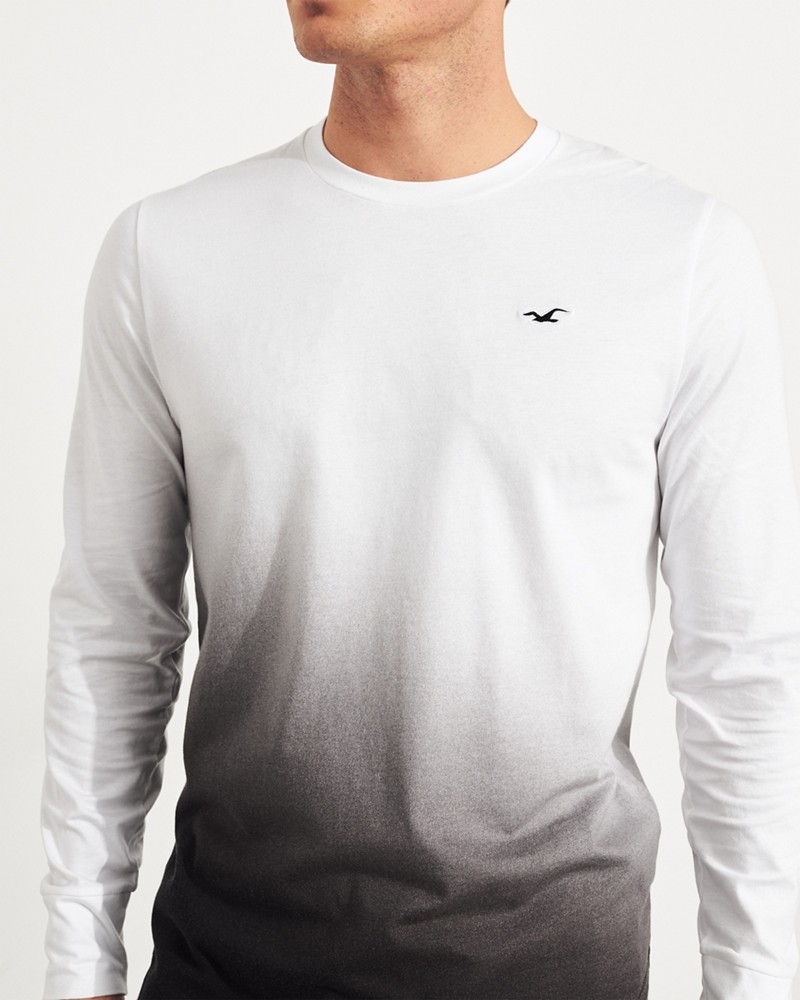 Hình Áo thun nam tay dài Hollister HCO-HL36 Ombré Curved Hem T-Shirt