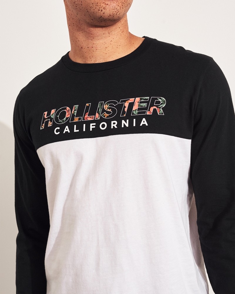 Hình Áo thun nam tay dài Hollister HCO-HL43 Print Floral Logo Graphic Tee