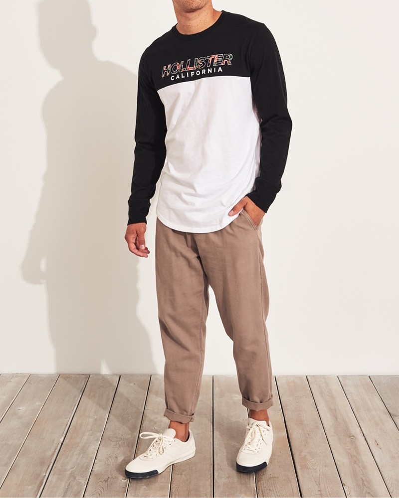 Hình Áo thun nam tay dài Hollister HCO-HL43 Print Floral Logo Graphic Tee