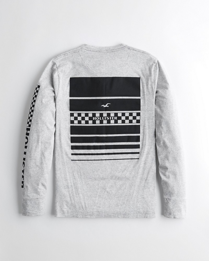 Hình Áo thun nam tay dài Hollister HCO-HL48 Checkerboard Print Graphic Tee