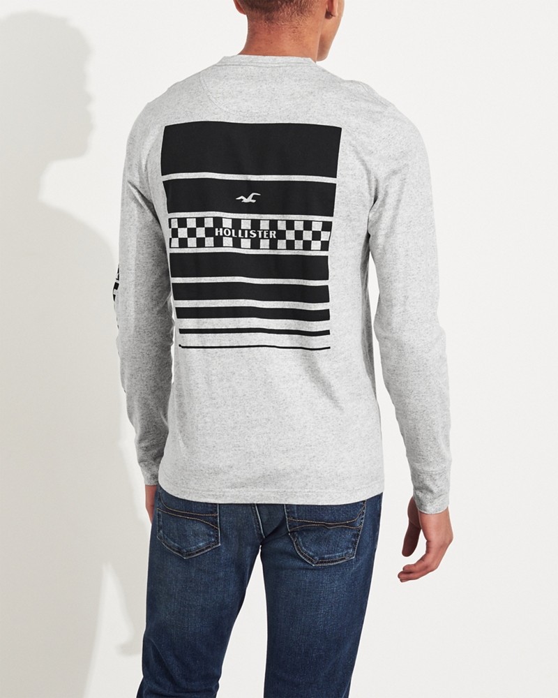 Hình Áo thun nam tay dài Hollister HCO-HL48 Checkerboard Print Graphic Tee