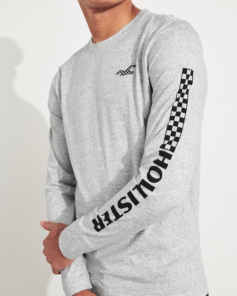 Hình Áo thun nam tay dài Hollister HCO-HL48 Checkerboard Print Graphic Tee