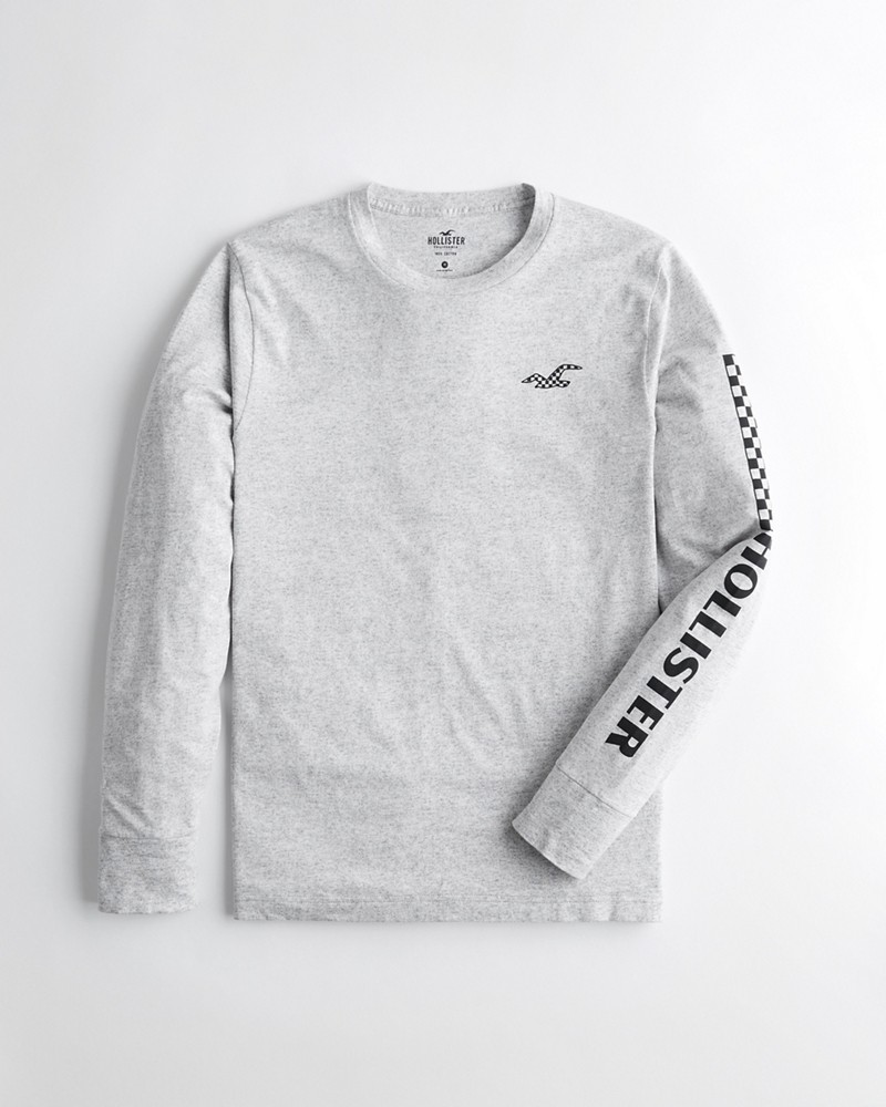 Hình Áo thun nam tay dài Hollister HCO-HL48 Checkerboard Print Graphic Tee