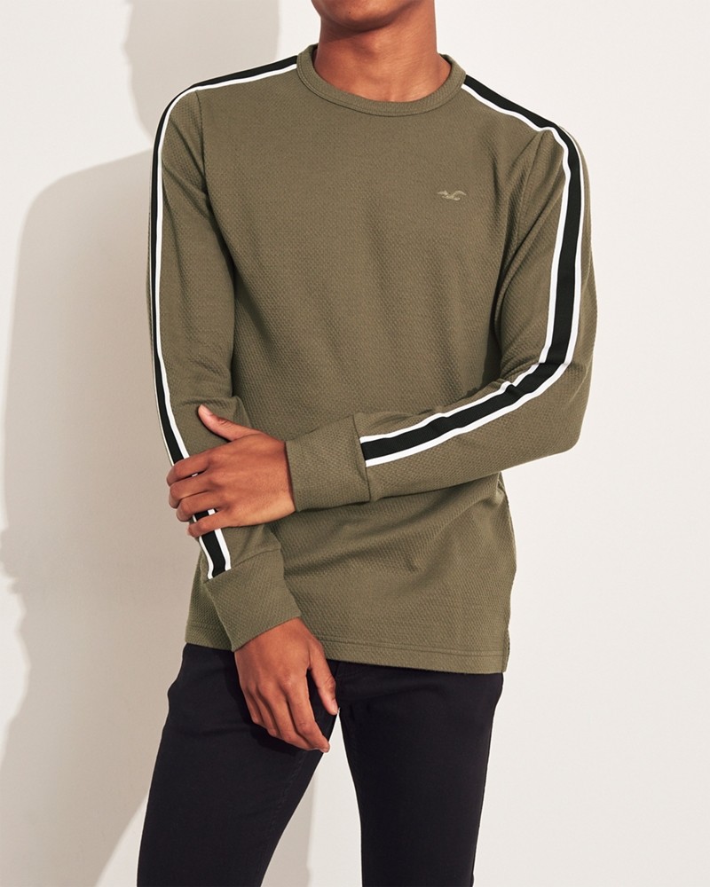 Hình Áo thun nam tay dài Hollister HCO-HL50 Stripe Jacquard Crewneck T-Shirt