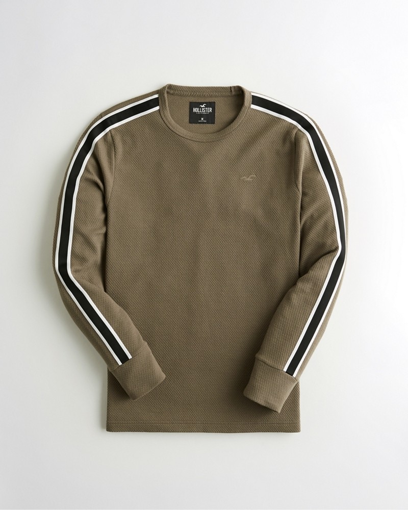 Hình Áo thun nam tay dài Hollister HCO-HL50 Stripe Jacquard Crewneck T-Shirt