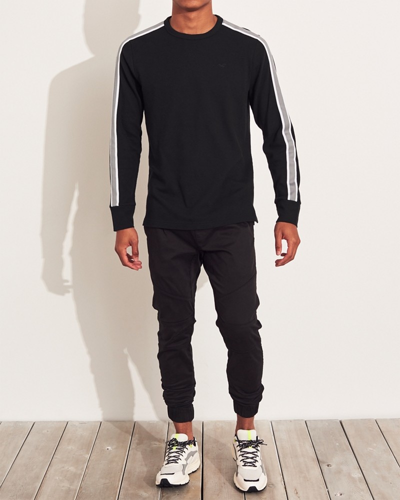 Hình Áo thun nam tay dài Hollister HCO-HL51 Stripe Jacquard Crewneck T-Shirt