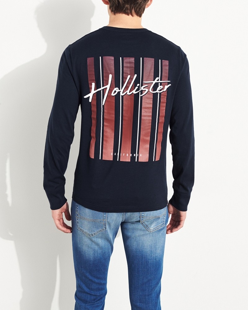 Hình Áo thun nam tay dài Hollister HCO-HL58 Print Logo Graphic Tee