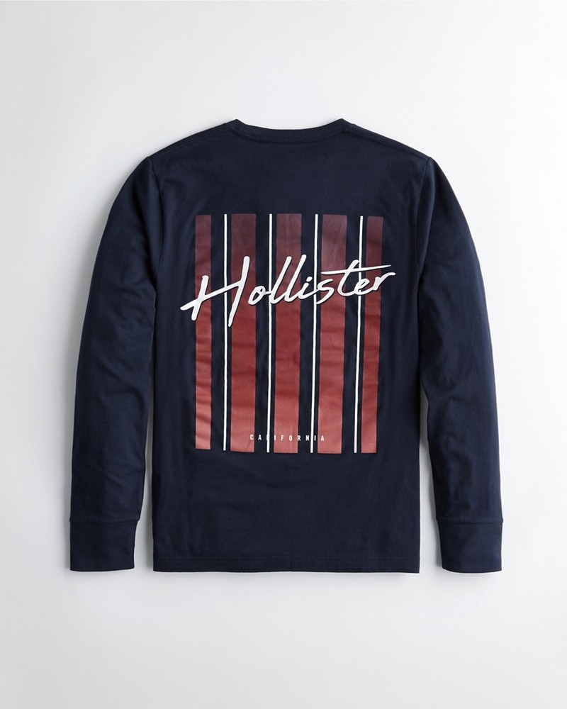 Hình Áo thun nam tay dài Hollister HCO-HL58 Print Logo Graphic Tee