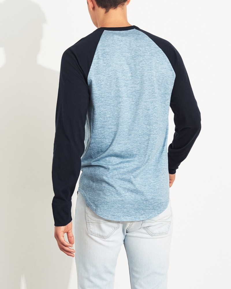 Hình Áo thun nam tay dài Hollister HCO-HL64 Colorblock Raglan Curved Hem